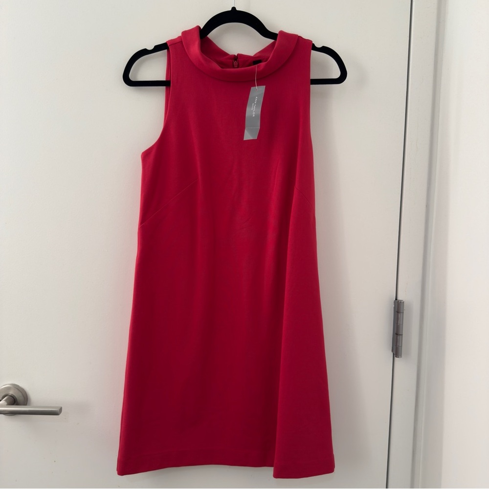 Ann Taylor Bold Red Sleeveless Mini Dress